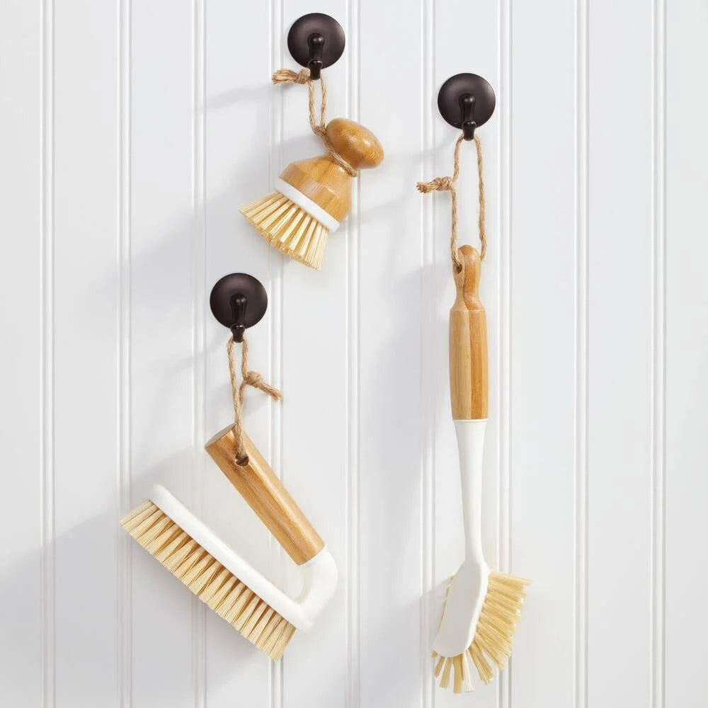 2026 Eco-friendly 3PCS Kitchen Cleaning Brush Set Bamboo+PBT+PP Dish & Pot Cleaning Brush / Desktop Cleaning Brush