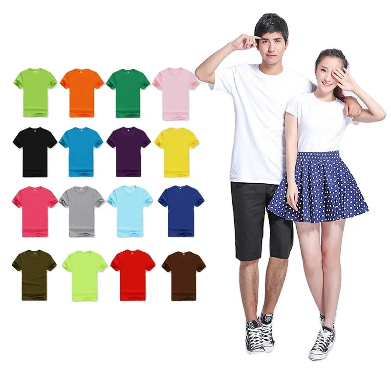 Cheap Short Sleeve Polyester Cotton Plain Blank Men's T-shirt Custom Logo Printed DIY Men T Shirts Wholesale