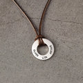 Personalized Father's Day Gifts 925 Sterling Silver Initial Letter Name Engraved Circle Necklace for Men