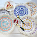 Wholesale Macrame Boho round Placemat Heat Proof Cotton Linen Dining Table Mat Farmhouse Table Decoration in Carton Packaging