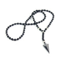 Matte Black Onyx 6mm Round Beads Arrow Necklace Hematite Arrowhead Bead Necklace for Men's Jewelry