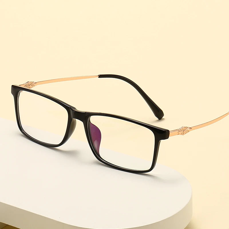 Transparent Clear Blue Light Blocking Glasses TR90 Mixed Metal Optical Eyeglasses Frame