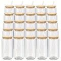 Best Selling 12oz 400ml 16oz Mini Small Blank Beer Soda Can Shaped Glass Cup with Bamboo Lid and Glass Straw