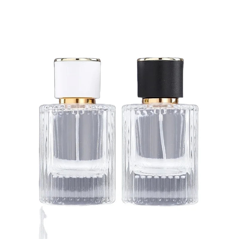 Custom Round Empty Clear Fragrance Glass Perfume Bottle 30ml 50ml Perfume Glass Spray Bottle