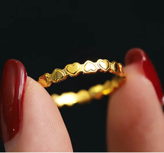 Stainless Steel Rings Heart Shaped Classical Simple Plain Stacking Wedding Ring for Women Valentines Day