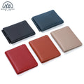 Minimalist RFID Blocking Slim Portable Business Durable Genuine Leather Money Clip Wallet Luxury Designer Unisex Trifold Wallet