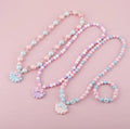 Wholesale Children's  Lovely Cute Pearl Shell Pendant Necklace Acrylic Resin Plastic Bead Necklace Bracelet for Girls Kids Gift