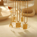 Nabest Waterproof Vintage French Stainless Steel Portrait Snake Moon Necklace 18k Gold Plated Tags Necklaces