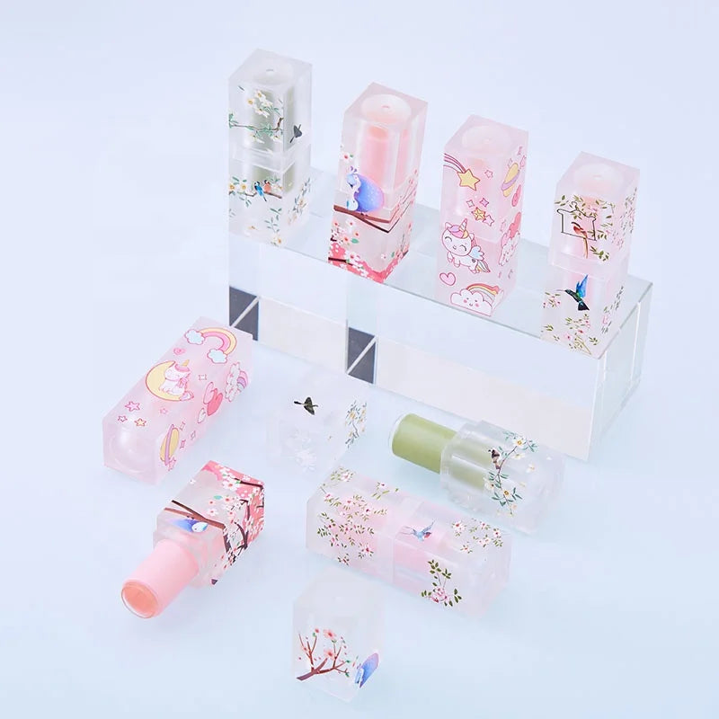 LZ Pack Stock 100pcs Square 12.1mm 3d Printing Eco Friendly Make Your Own Lipstick Tube Frosted Empty Lipstick Tubes
