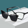 Polarized Magnetic Clip-On Sunglasses for Women Blue Light Blocking Optical Frame Anti Glare TR90 Sun Shades