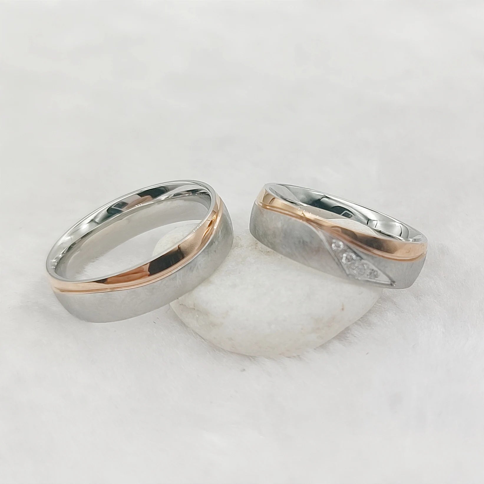 10 Years Anniversary Promise Couples Wedding Rings Sets for Men and Women 18k Gold Plated Jewelry Ring Comfort Fit
