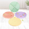 Customized Eco-Friendly Silicone Waterproof Dog Lick Mats Rounded Bowl Animal Print 4 Colors Dogs Cats Food Feeding 21x21cm