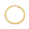 Minimalist 18k Gold Plated Necklace Stainless Steel 3mm 4mm 5mm Flat Herringbone Snake Chain Bracelet for Women