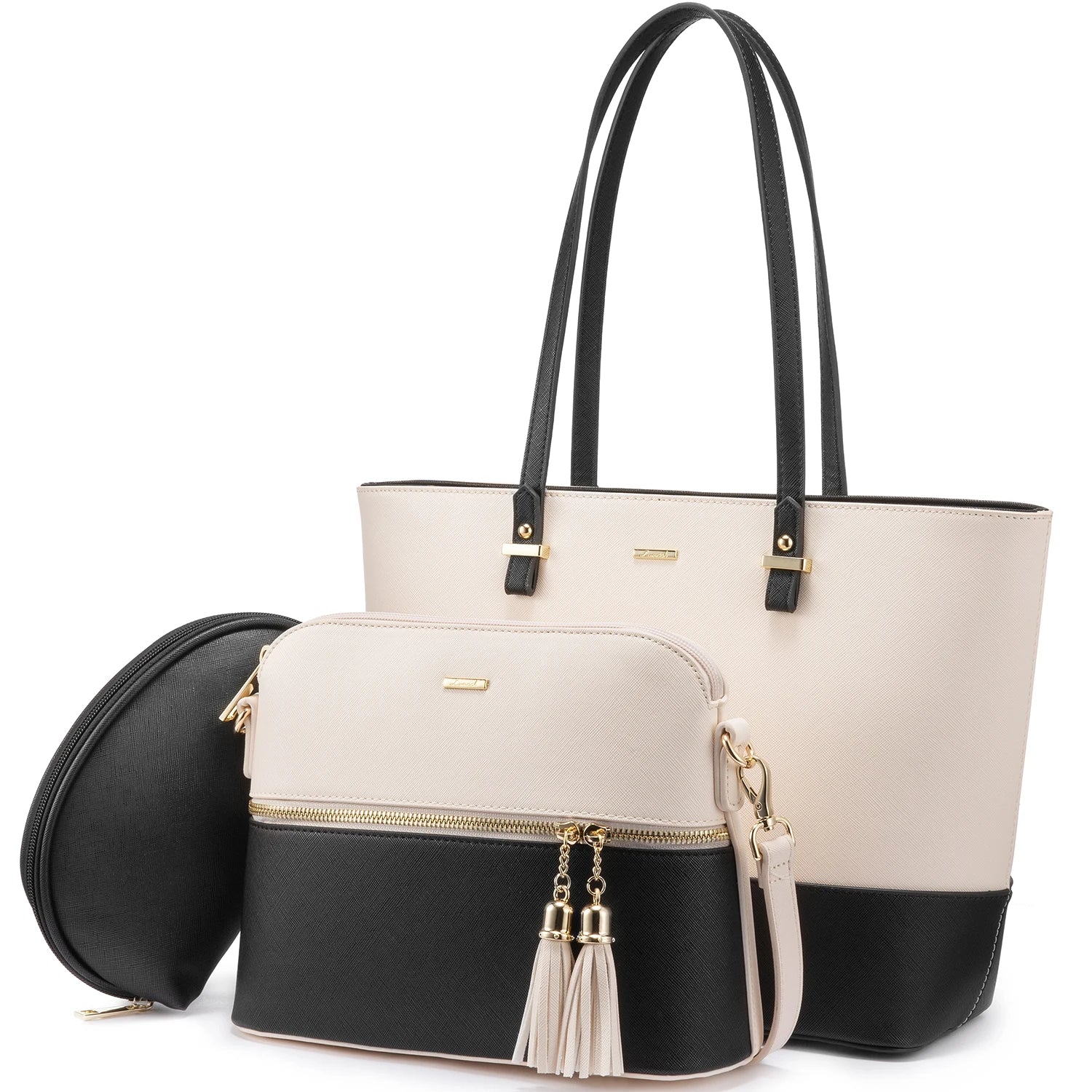 LOVEVOOK Fashion 3 Pcs/set New Design PU Leather Handbag Sets Purse and Handbags 2023 Vintage Tote Bags Women Handbags Ladies