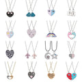 Charm Best Friends Forever Necklaces Honey Love Couple Pendant Rainbow Magnet Broken Heart Butterfly BFF Friendship Necklace