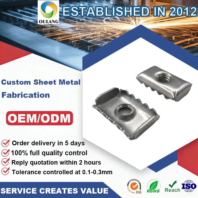 Oulang Stainless Steel Sheet Metal Parts Custom Continuous Die Machining for Aluminum Profile Assembly