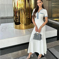 Popular Design Slim Knitted Casual Short Sleeve Elegant Rib Midi Ladies Long Dresses Women