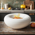Nordic White Banquet Restaurant Tableware Thick Porcelain Plate Dishes Serving Deep Ceramic Double Layer Plate