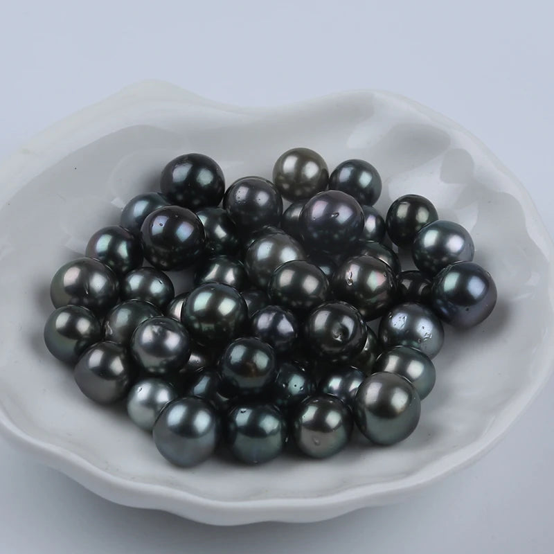 Zhuji 8-11mm Natural Black Freshwater Tahiti Round Loose Pearl for DIY