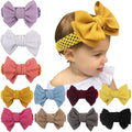 Kids Big Bow Soft Elastic Waffle Headband 2023 Hot-sale Solid Color Top Knot Fashion Headwear for Baby Girl Accessories