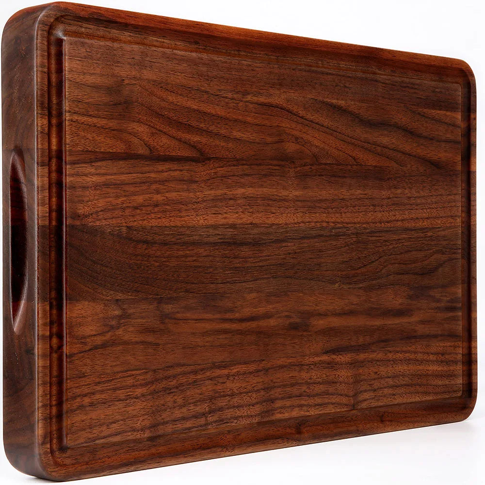 Wholesale Large Walnut Wood Thick Reversible Butcher Block Chopping Cheese Charcuterie Cutting Board With Juice Groove Handles