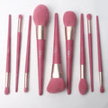 Wholesale 9 Pcs Face Full Premium Beauty Red Wood Synthetic Hair Custom Logo Vegan Professional Makeup Set for Concealer