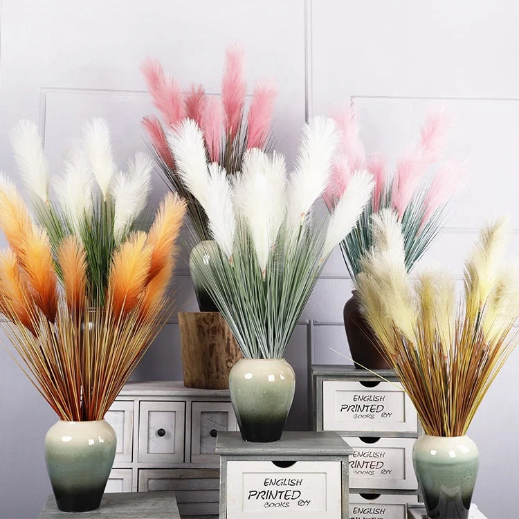 M133 Extra Pampas Grass Decorative Flower Plant Bouquet Artificial Long Plume Feather Reeds for Florists' Supplies MegaBDM