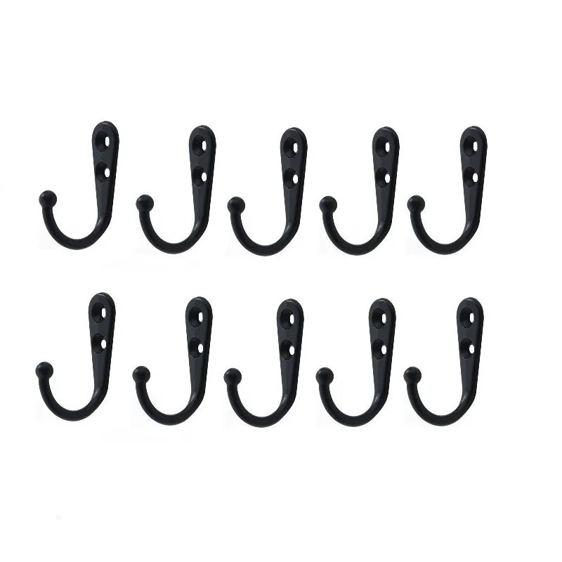 Single Farmhouse Hooks Black Decorative Rustic Coat Hooks Rack Wall Mounted Single Prong Robe Hook Metal