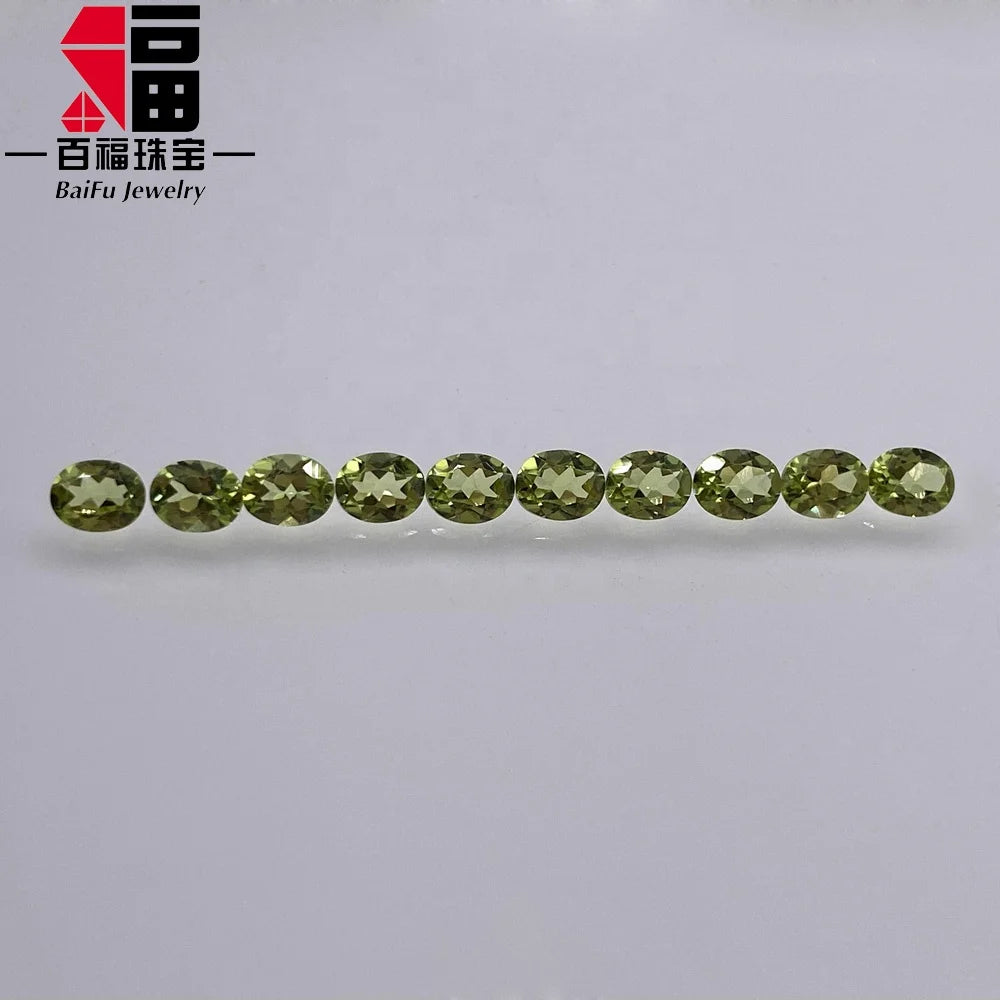 Manufacturer Natural Loose Semi Stones Oval Cut Natural Peridot 3*5mm MegaBDM