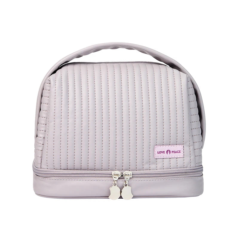 New Design Large Capacity Wet and Dry Separation Makeup Cosmetic Bag Ladies Travel PU Makeup Toiletry Bag