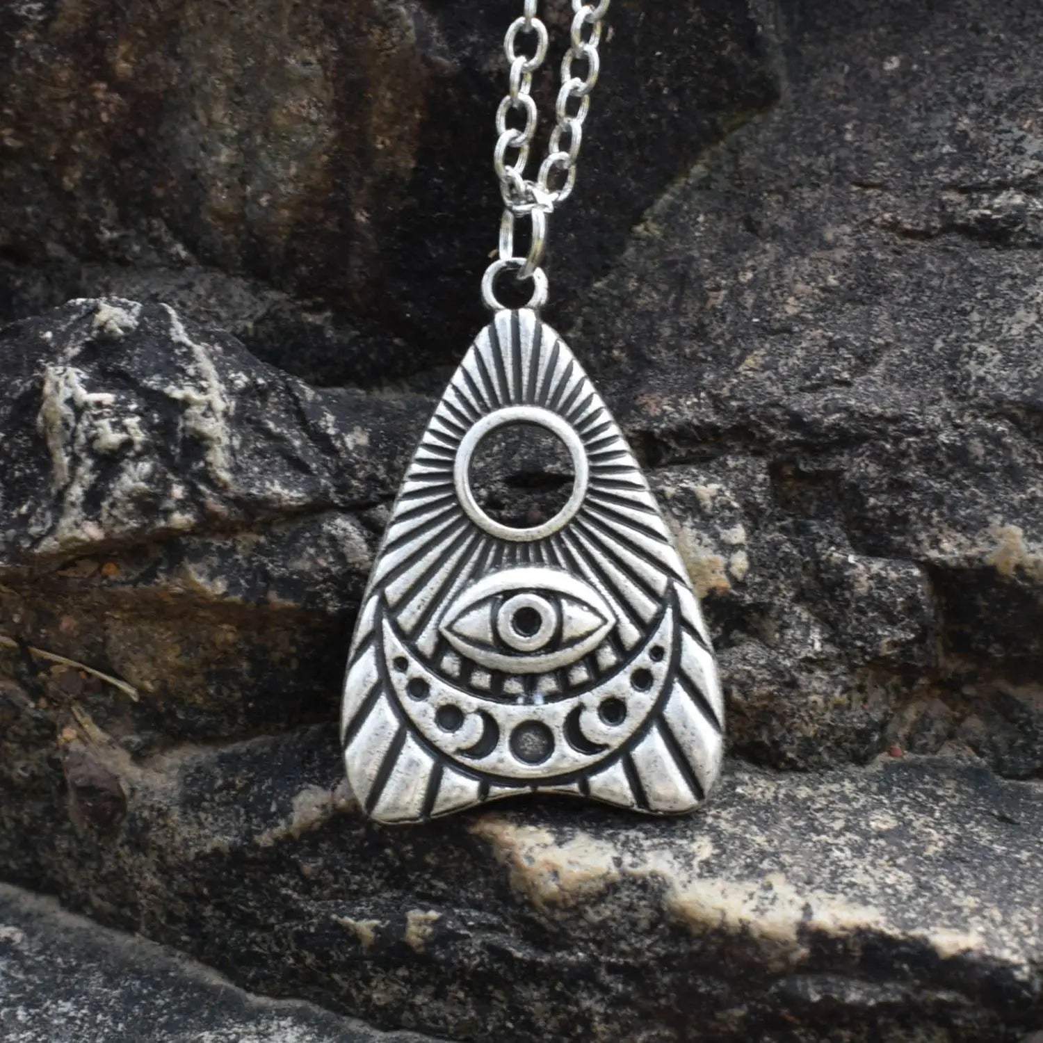 Vintage Witchcraft Sun and Moon Eyes Pendant Necklace Men and Women Gifts