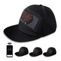 Led Baseball Cap bluetooth Rgb Light up Word Bulk Led Display Panel Hat with Led Screen
