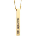 Rectangle Stainless Steel Custom Bar Script Personalized LOGO Vertical 3D Name Bar Necklace Schmuck 18k Gold PVD Jewelry Gift
