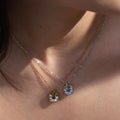 2025 New Design Stainless Steel Round Pendant Chain Necklace Cubic Zirconia Women Jewelry Necklace Circle Pendant Collar Chain