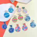 Artistic Floral Round Stitching Summer Drop Earrings INS Contrast Color Oil Painting Earrings New Handmade Clay Earrings