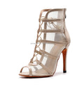 Customized Suede Sole Dance Boots for Women Nude 11cm