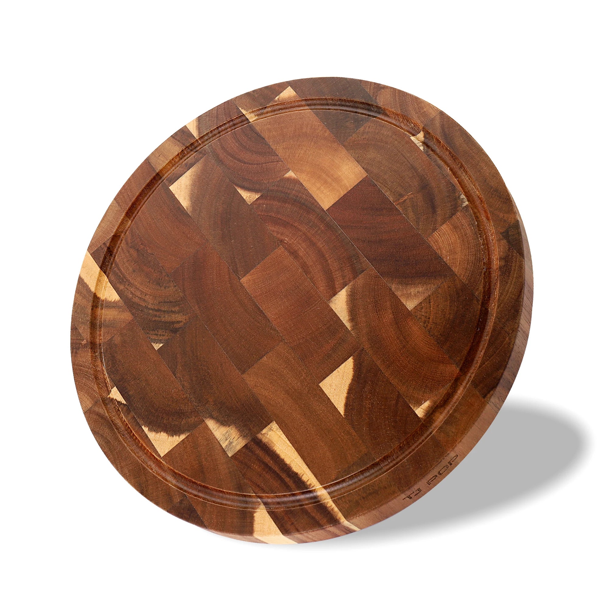 End Grain Acacia Wood Cutting Board Wooden Charcuterie Platter Boards Circular Cheese Serving Chopping Board