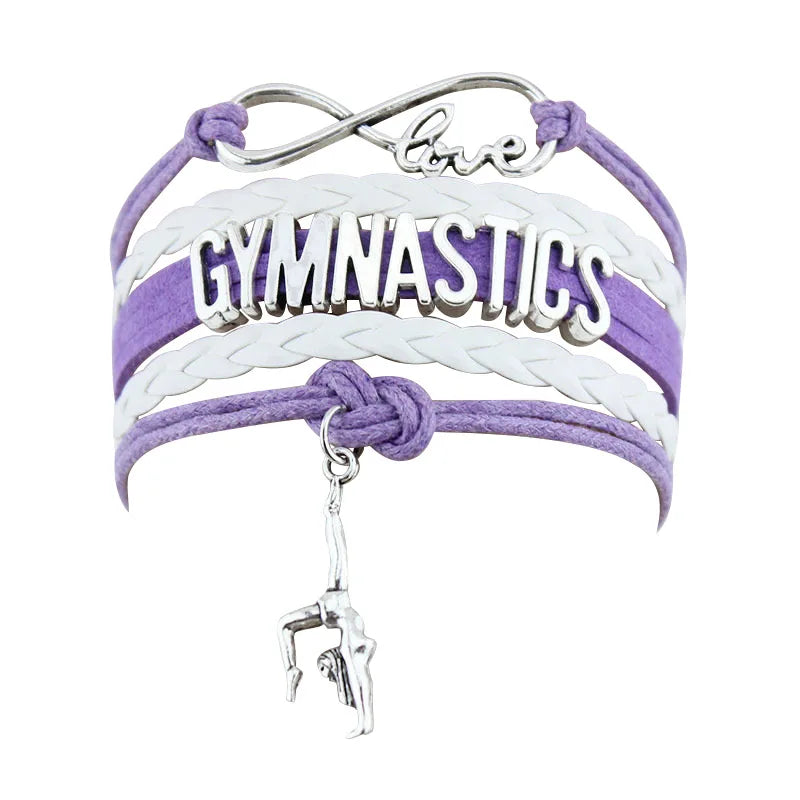 Hand-woven Gymnastic Sports Charm Style Bracelet Braided Girl Pendant Bracelet