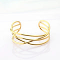 18K Gold Plated Brass Bangles Multi-Line Simple Design Charm Bracelet for Women for Weddings Gifts Featuring Diamond Stone