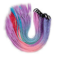 NEW Bling Bling Glitter Mix Tinsel High Temperature Colorful Braided Ponytail Synthetic Hair for Kids With Hair Band Tie