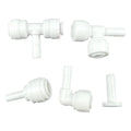 1/4 Tube O.D Quick Fitting Push Lock R O Water System Connectors T Shape L Shape Elbow Plug POM Material 3/8 Tubing Connecting