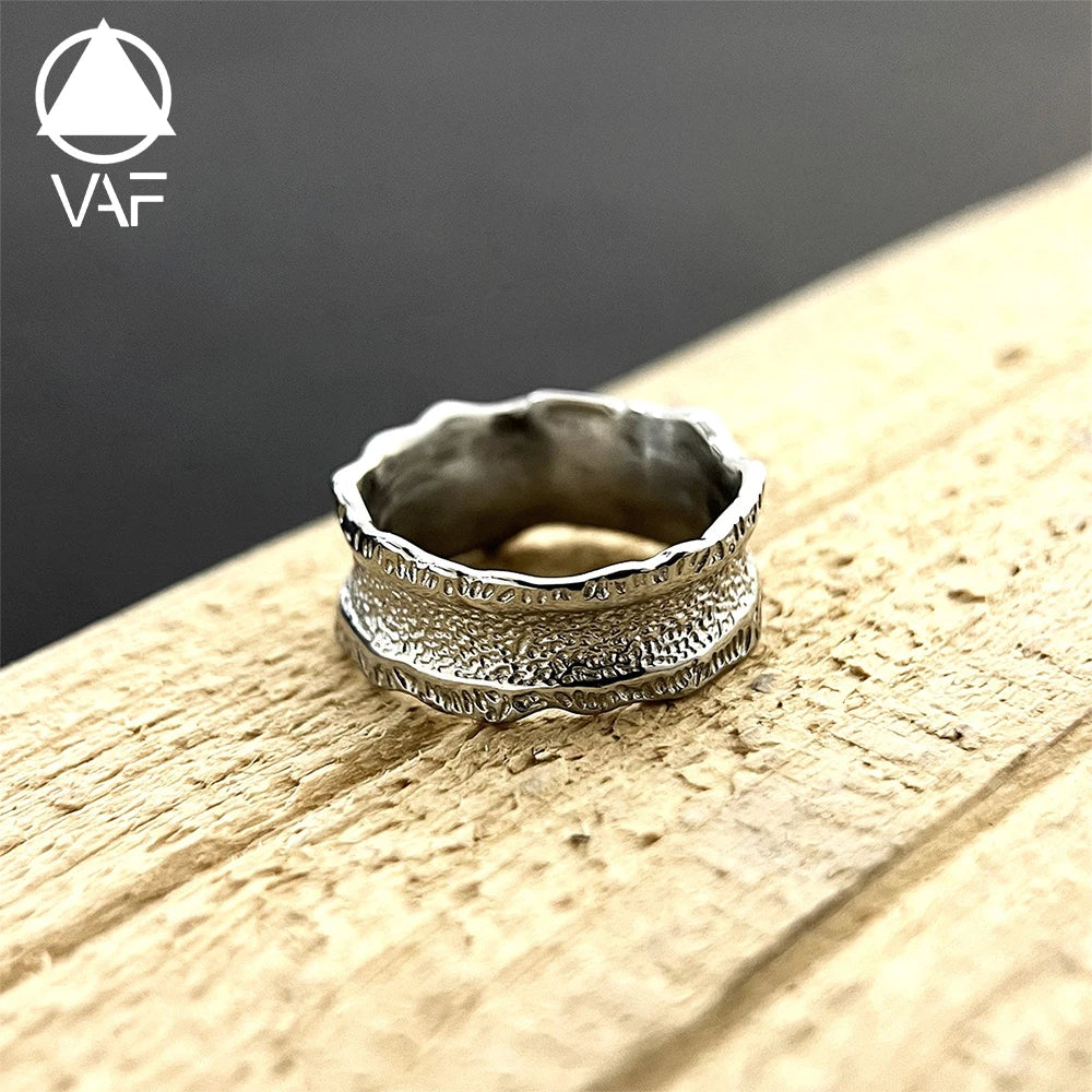 VAF Custom Internal Carving Cool Ring Bague Acier Inoxydable Homme Non Tarnish Stainless Steel Punk Hammer Ring for Men