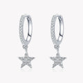 Customized 925 Sterling Silver Star Pendant Hoop Earrings Fashion Dainty Small Jewelry for Women with Zircon