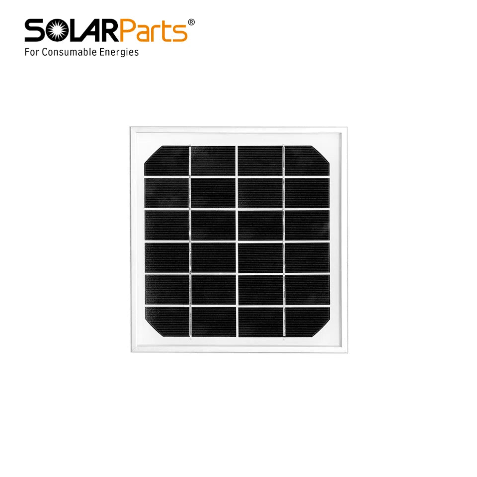 6V 4W Mono Tempered Glass Solar Panel with Junction Box for Outdoor Use