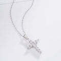 POLIVA Fashion 925 Sterling Silver Pendants 3A Cubic Zirconia White Gold Plated CZ Cross Pendant for Girls