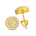 0.21CT VVS Moissanite Stud Earrings S925 Silver Screw Back Yellow Gold Plated Moissanite Diamond Earrings