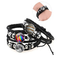Solar System Planet Galaxy Nebula Space Neptune Venus Moon Earth Jupiter Mars Saturn Uranus Mercury Sun Art Leather Bracelets