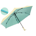 Compact Mini Pocket Umbrella with Cute Capsule Case 5-Fold Folding Minimalist Design Manual Control