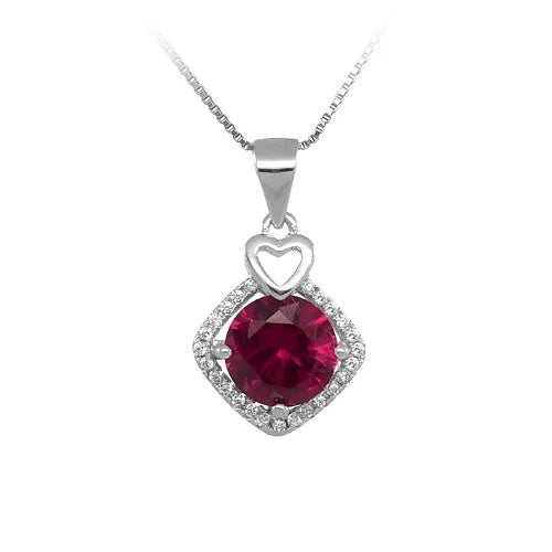 CZ Ruby Red Cubic Zircon Stone Fine Jewelry 925 Dterling Dilver Pendants and Charms