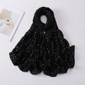 Wanyi Fashion Muslim Hijab Scarf Viscose Plain Pattern 90x180cm Women's Gold Stamping